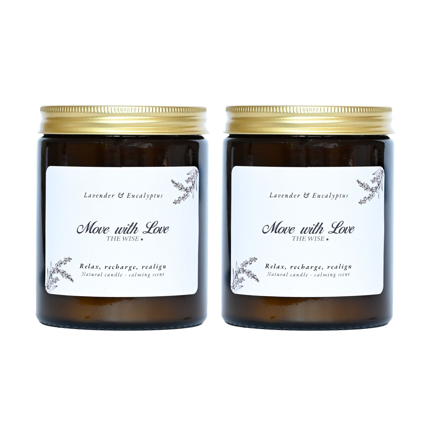 MOVE WITH LOVE | NATURAL CANDLE LAVENDER & EUCALYPTUS - DUO SET 180 ML