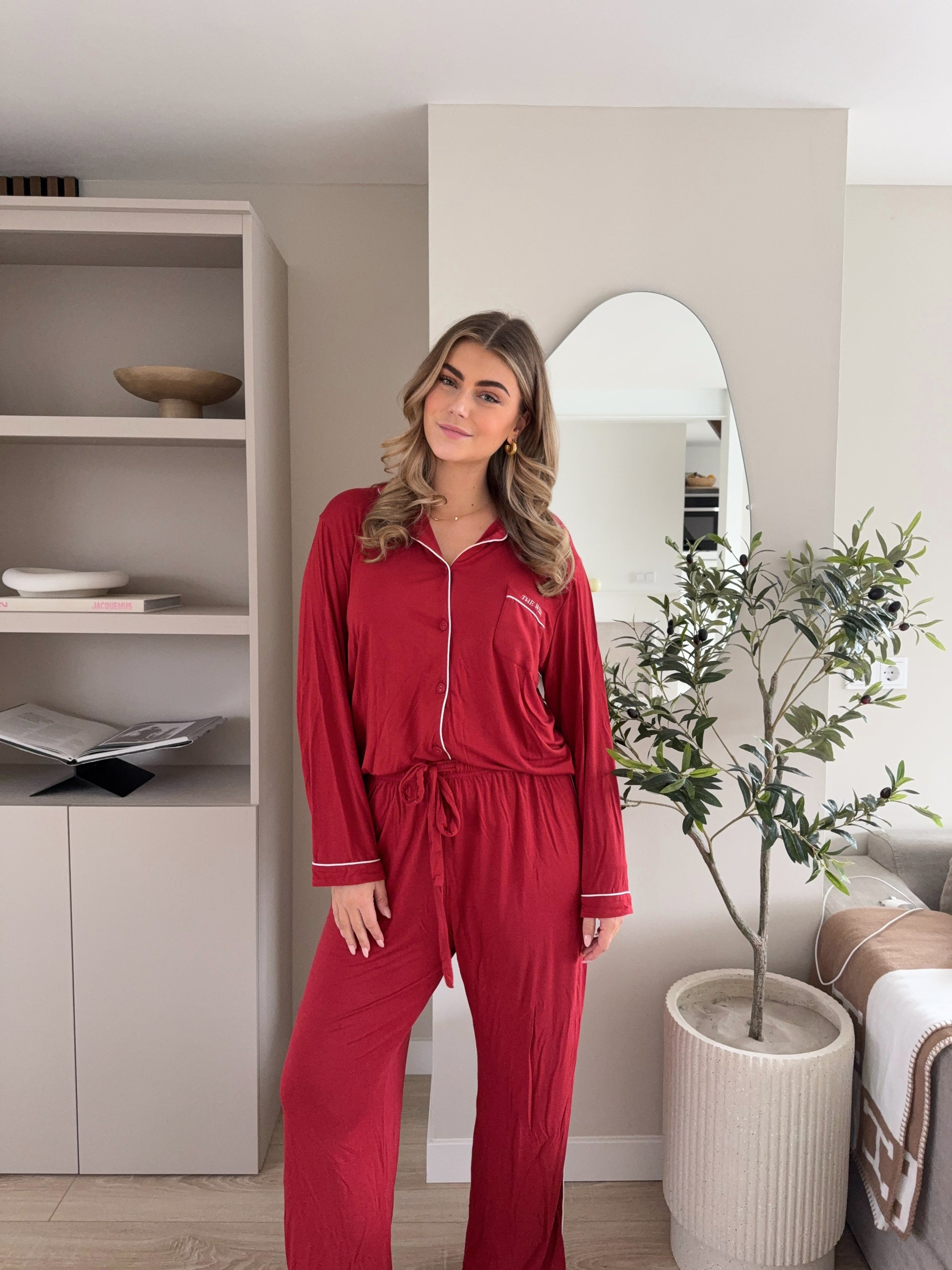 Pantalon pyjama femme Alhéna bordeaux coton bio Pantalon pyjama femme Alhéna bordeaux coton bio