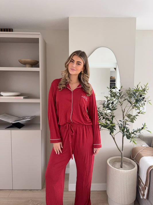 Pyjama set long | Bordeaux