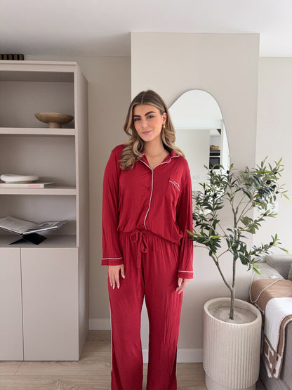 Pyjama set long | Bordeaux