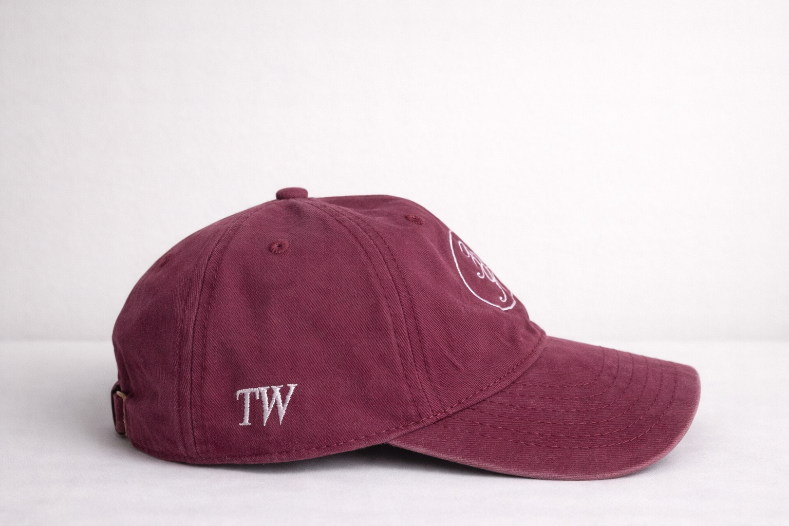 bordeaux vintage washed cotton cap with embroidered Flow State logo